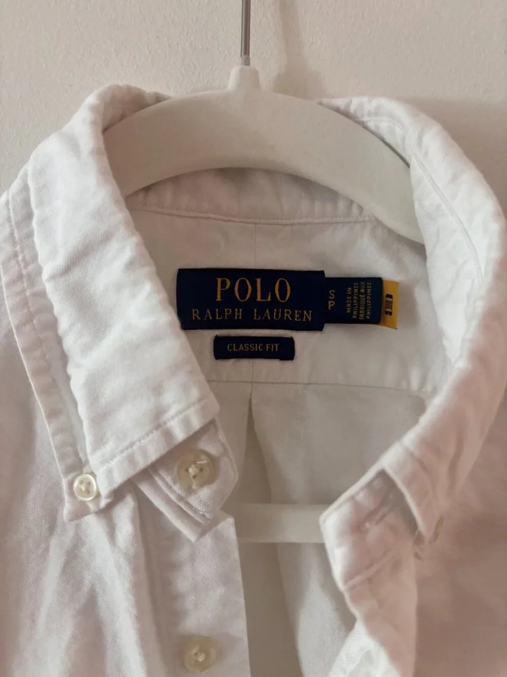 Polo Ralph Lauren Mens Small Cotton White Short Sleeve Button Down Shirt